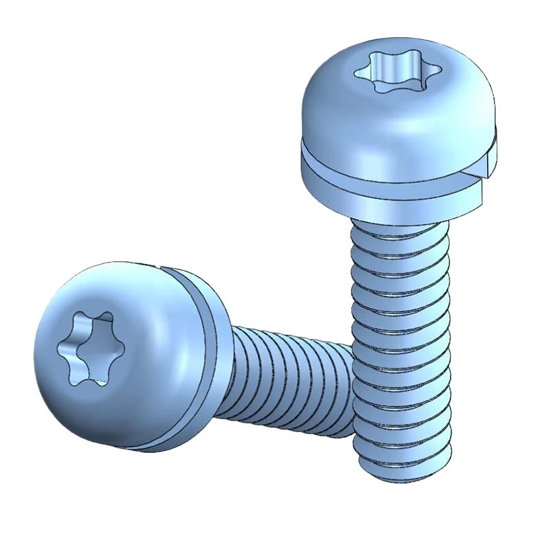 Blue Zinc Plated Steel Sems Screw Manufacturers - Pan Torx with Split Washer