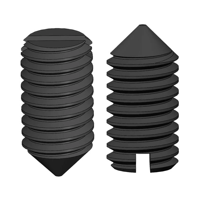 Black Steel Slotted Set Screw Cone Point | Stainless Steel | Black | 12.9 Grade