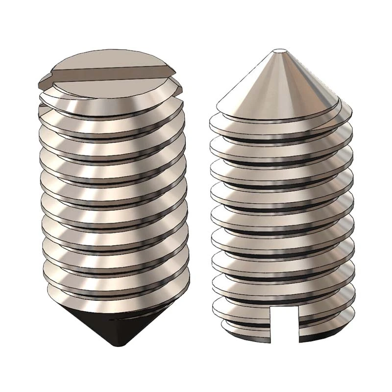 SUS304 Stainless Steel Slotted Set Screw Cone Point | Stainless Steel | Black | 12.9 Grade