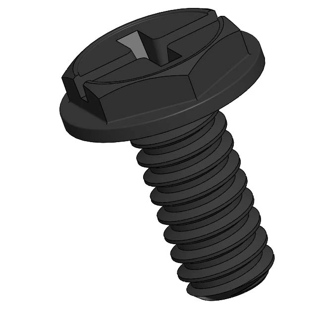 Black Zinc Plated Steel Washer Head Bolt | Phillips Slot | Hex Washer Head