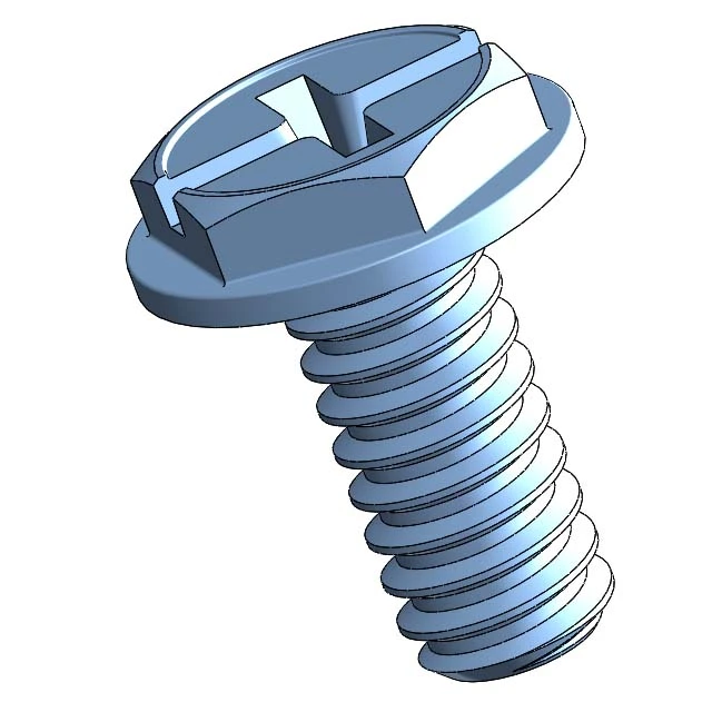 Blue Zinc Plated Steel Washer Head Bolt | Phillips Slot | Hex Washer Head