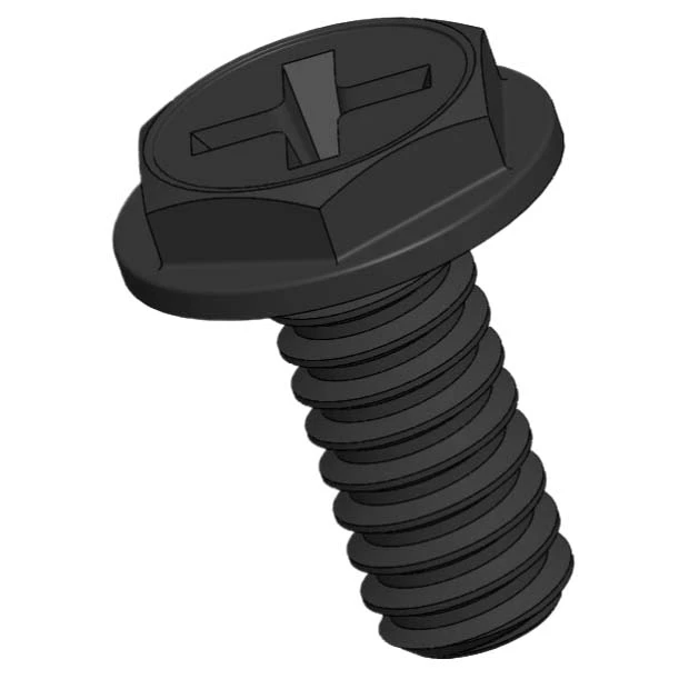 Black Zinc Plated Steel Hex Washer Head | Phillips | Flanged Head Screw