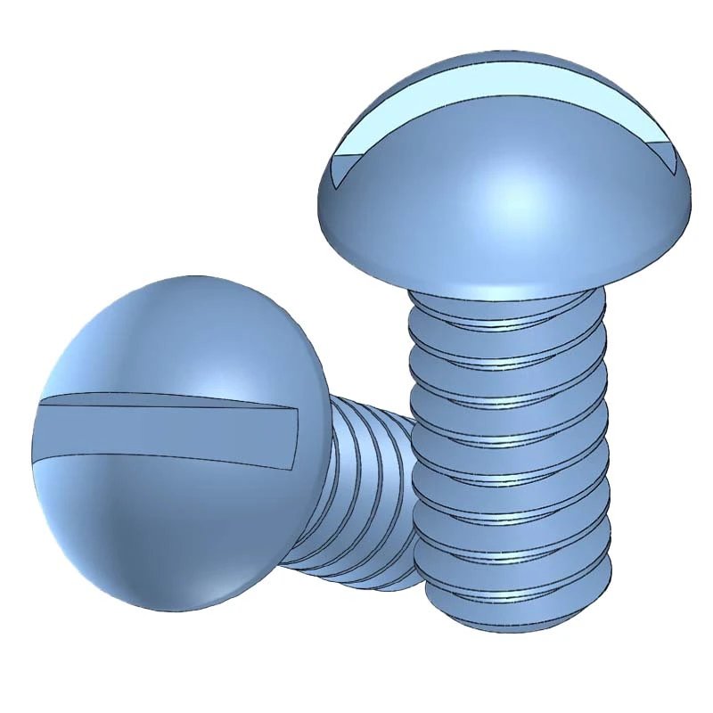 Blue Zinc Plated Steel Slotted Round Head Bolt