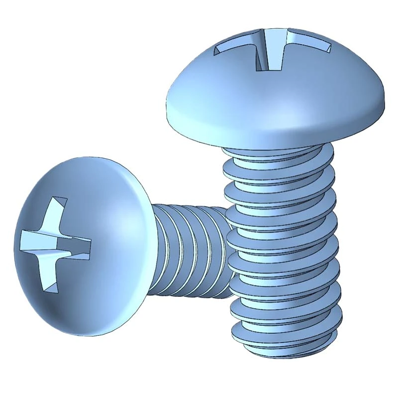 Blue Zinc Plated Steel Phillips Round Head Screw